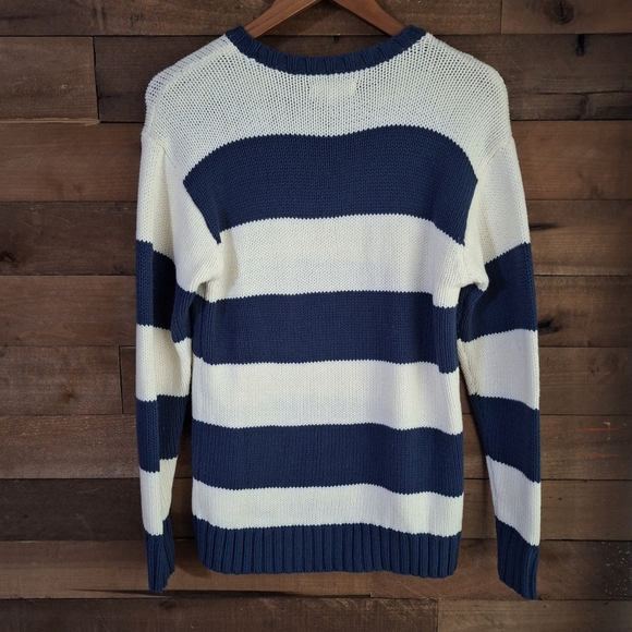 Aeropostale Oversized Striped "Amore" Heart Sweater Sz Small - Picture 7 of 8